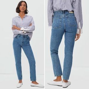 EVERLANE The 90’s Cheeky Crop Jean Vintage Mid Blue Organic Cotton Size 29
